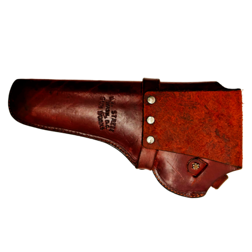 Smith & Wesson Model 1917 Brazilian Double Action 45 CAL ACP Revolver with Strebe Gun Works Holster (Original) - Image 6