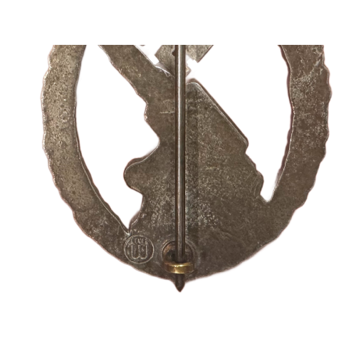 Original German WW2 Silver Grade Luftwaffe Anti-Aircraft Flak Badge by E. Ferdinand Wiedmann of Frankfurt - Image 3