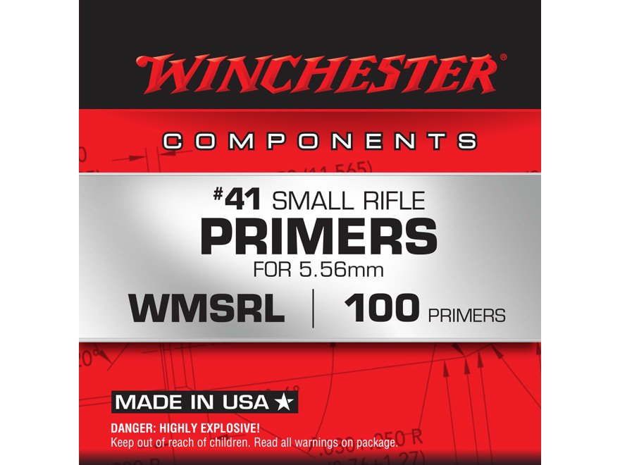 Winchester Small Rifle 5.56mm NATO-Spec Military Primers #41 Box of 1000