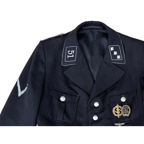 German Allgemeine SS 51st Standarte, Hauptsturmführer Officers Black Service Tunic (Original) - Image 5