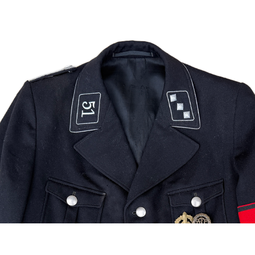 German Allgemeine SS 51st Standarte, Hauptsturmführer Officers Black Service Tunic (Original) - Image 4